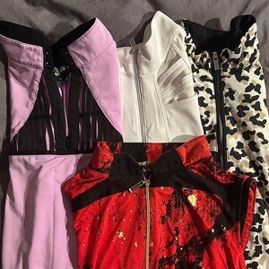 Gold shirts in Red, Pink, and White